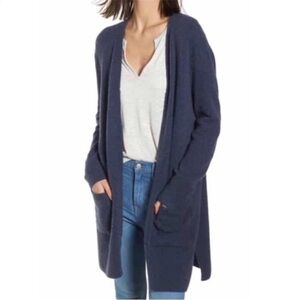 EUC Madewell Beautiful Blue Alpaca and Wool Blend Oversized Open Cardigan Soft!